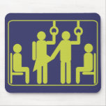 Graphic of touching strange girls on the bus. mouse mat