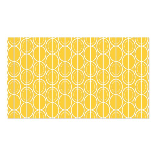 Graphic ovals yellow, black & white business card (back side)