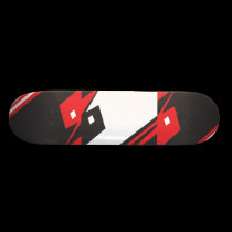 graphic Skateboard, red and black skateboards