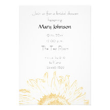 Graphic Sunflower Bridal Shower Invitation