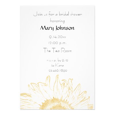 Graphic Sunflower Bridal Shower Invitation