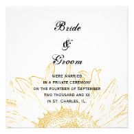 Graphic Sunflower Marriage Announcement