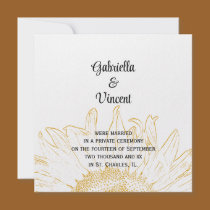 Graphic Sunflower Marriage Announcement invitations