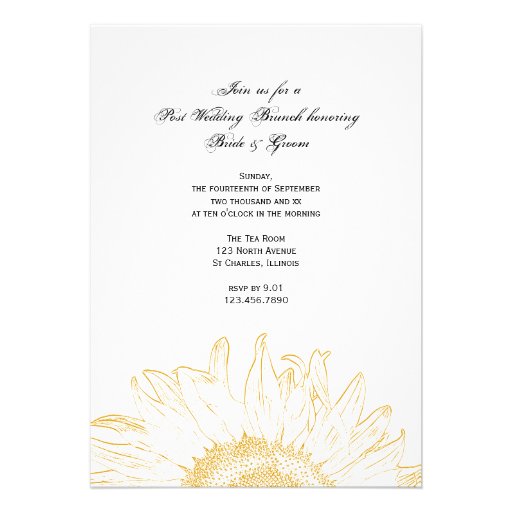 Graphic Sunflower Post Wedding Brunch Invitation