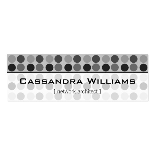 Graphite Dots Network Micro Mini Business Cards (front side)