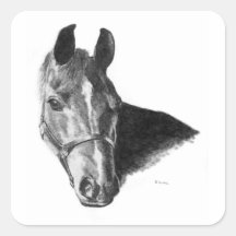 Graphite Horse Head Sticker
