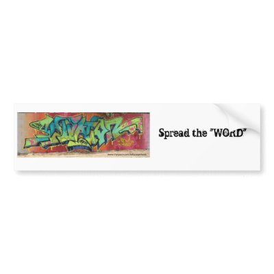graphtiti, Spread the "WORD" Bumper sticker by billypage25