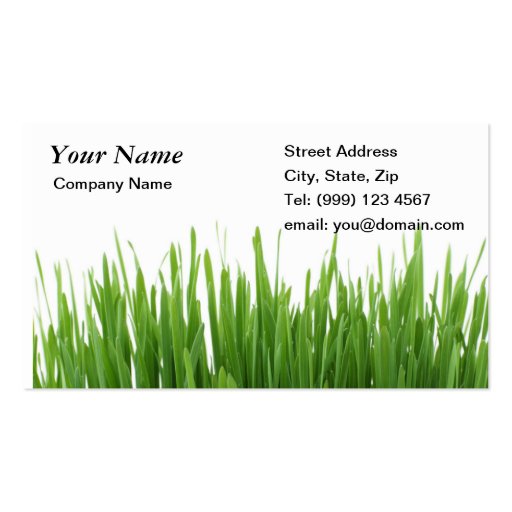 Grass gardening business card