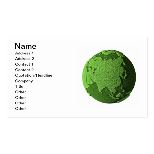 Grass Globe - Asia Business Cards (front side)