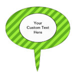 Grass Green Stripes. Cake Toppers