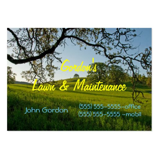 Grass-Tree's-Lawn Service or Cemetary Business Card Templates (front side)