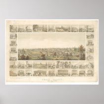 Grass Valley, CA. Panoramic Map 1858 (0663A) Print
