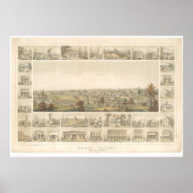 Grass Valley, CA. Panoramic Map 1858 (0663A) Print
