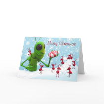 Grasshopper and Ants Christmas Card by Swazzle Grasshopper and Ants Christmas Card