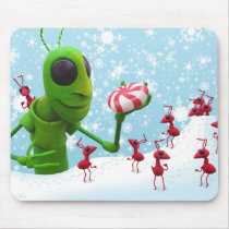 Grasshopper and the Ants Christmas Mousepad by Swazzle Grasshopper and the Ants Christmas Mousepad