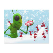 Grasshopper and the Ants Christmas Postcard by Swazzle Grasshopper and the Ants Christmas Postcard