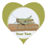 Grasshopper Cartoon Name Gift Tag Bookplate Heart