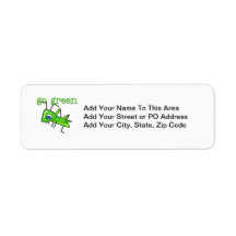 Grasshopper Go Green T-shirts and Gifts Custom Return Address Labels