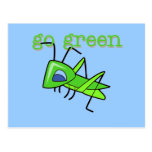 Grasshopper Go Green T-shirts and Gifts Postcards