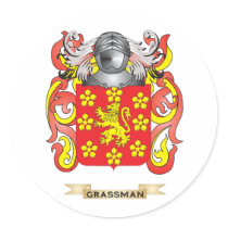 Grassman Coat of Arms (Family Crest) Stickers