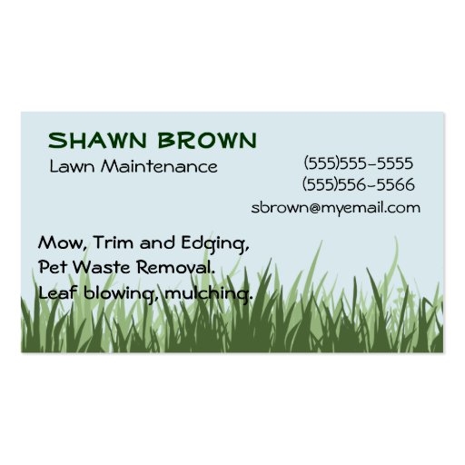 Grassy Business Card (front side)
