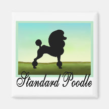 Grassy Field Standard Poodle Fridge Magnet