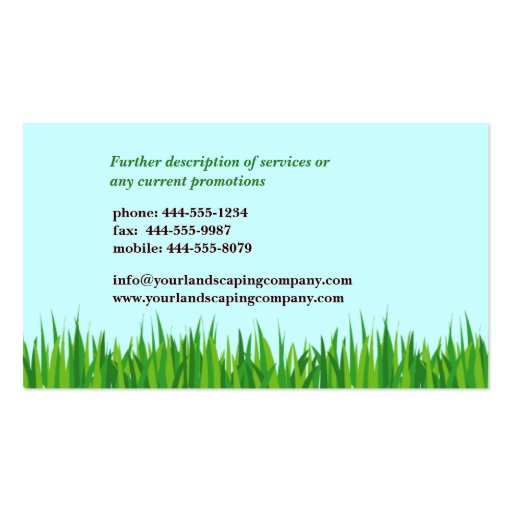 Grassy Landscape Business Card Template (back side)