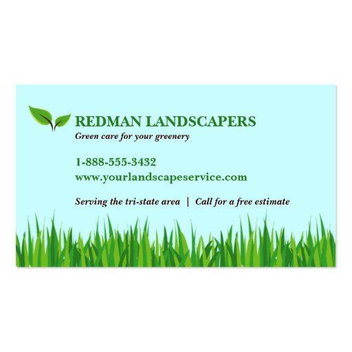 Grassy Landscape Business Card Template (front side)