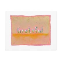 Grateful - colorful art of gratitude appreciation post card