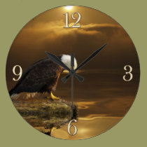 Gratitude Bald Eagle Spiritual Wildlife Clock wall clocks