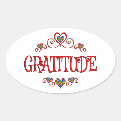 Gratitude Hearts Oval Sticker | Zazzle