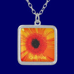 Gratitude Orange Floral art necklace necklaces