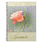 Gratitude Rose with Lavender Spiral Notebook
