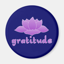 Gratitude with Violet Lotus Fridge Magnet
