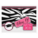 Graudation Class Of 2011 Zebra Print Custom Invitations
