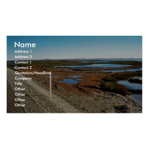 Gravel Road with North Slope Oil fields in backgro Business Card (front side)
