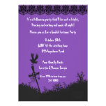 Graveyard and Black Lace Halloween Party Announcements
