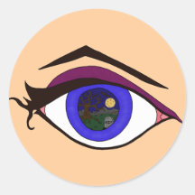 Graveyard at Night in Eye Stickers