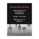 Graveyard fog creepy cemetery gothic Halloween postcard