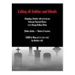 Graveyard fog creepy cemetery gothic Halloween Postcard