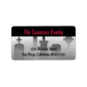 Graveyard fog creepy cemetery Halloween address label