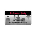 Graveyard fog creepy cemetery Halloween address Custom Address Label