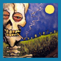 Graveyard Poet Poster by Angry Johnny