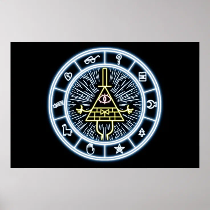 Gravity Falls Bill Cipher Wheel Poster Zazzle