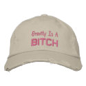 Gravity is a Bitch Rock Climber Climbing Hat Cap embroidered hats
