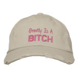 Gravity is a Bitch Rock Climber Climbing Hat Cap embroidered hats