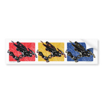 GRAVITY-SLED-in-three-color bumper stickers by snomotease GRAVITY-SLED-in-three-color bumper stickers