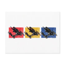 GRAVITY-SLED-in-three-color Postcards