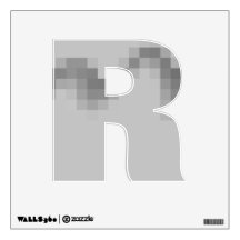 Gray Abstract Design, Wave of Squares. Room Sticker