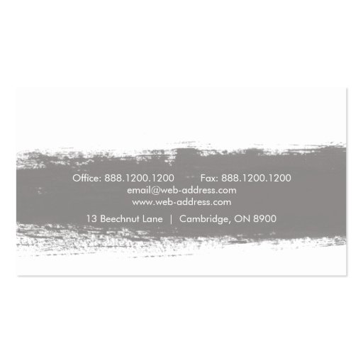 Gray Abstract Watercolor Splash Business Card (back side)